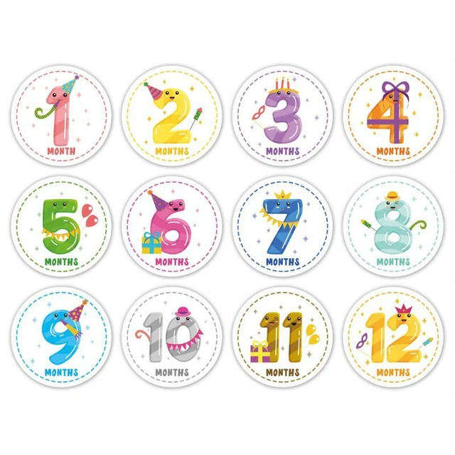 Growth Tracking Sticker Baby Monthly Sticker Shower Scrapbook Photo