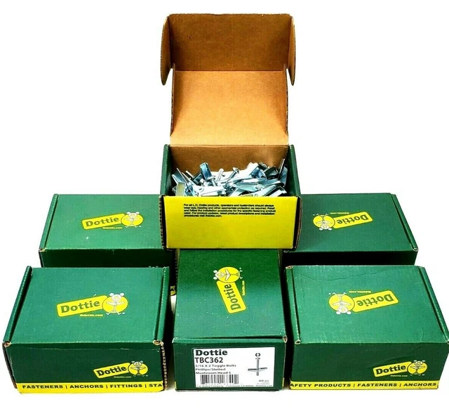 6-pack Dottie 3/16'' x 2'' Phillips/Slotted Mushroom Head Toggle Bolt #TBC362