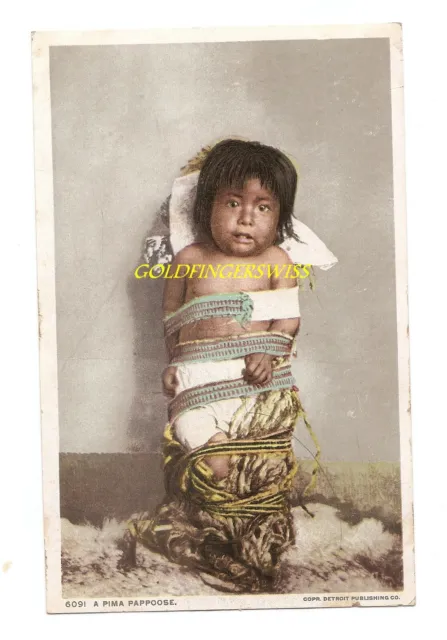 Indian Postcard, "PIMA PAPOOSE ,Unposted  Writing, Early 1900