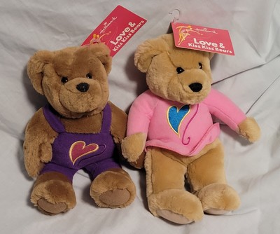 Pair of Love & Kiss Kiss Teddy Bears Hallmark  NEW NWT