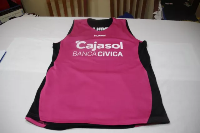 Camiseta Oficial De Baloncesto Cajasol Sevilla Hummel Talla L Reversible Shirt