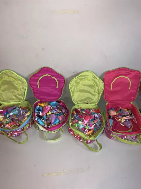 Polly Pocket Dolls, Clothes And Accessories Huge Lot!! Containers Lot