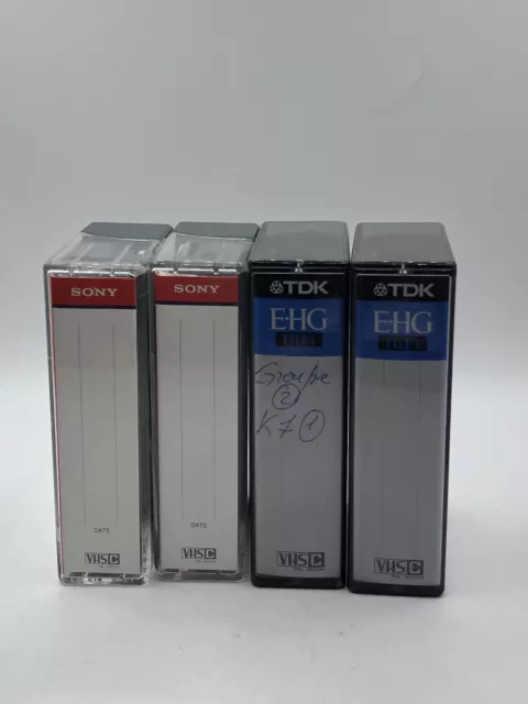 Lot de 4 cassettes vidéo VHS-C VHSC Sony/TDK - Used