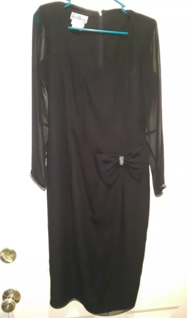 Jack Bryan Womens Black Diamond LOOK Gems Evening Formal Dress Size 10