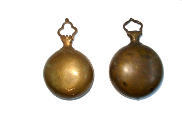 Two Vintage Old Rare Brass Betel Lime Chuna-Dani Box. i22-46