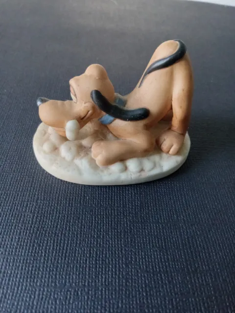 The Disney Collection Pluto Porcelain Bisque Mini Figurine 1987 Vintage Ceramic