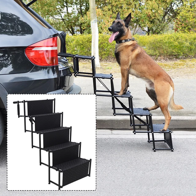 5STEP FOLDING DOG Ramp Stairs Large Dog Steps Pet Ladder for Car SUV