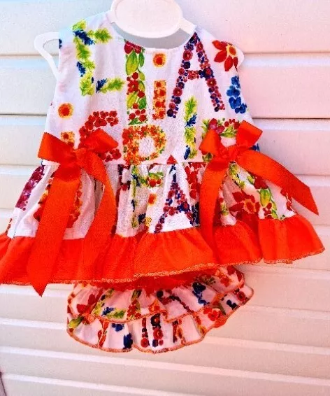 DREAM SALE 0-3 years BABY GIRLS MULTI FLORAL ABC ORANGE  SUMMER TOP AND PANTS