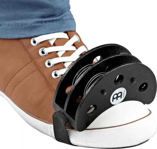 Meinl Percussion Foot Tambourine Fußtamburin Schwarz Stahl-Schellen NEU OVP