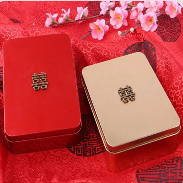 Red Gold Colors Square Shape Jar Cosmetic Container  Cream Balm Nail Candle