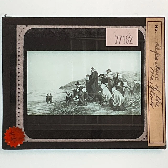 Magic Lantern Slide - Departure of the Mayflower