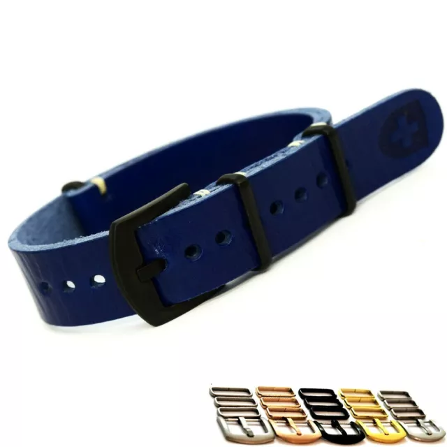 Cinturino per orologio in pelle,Strap artigianale ZULU,fits Omega,18/20/22/24 mm