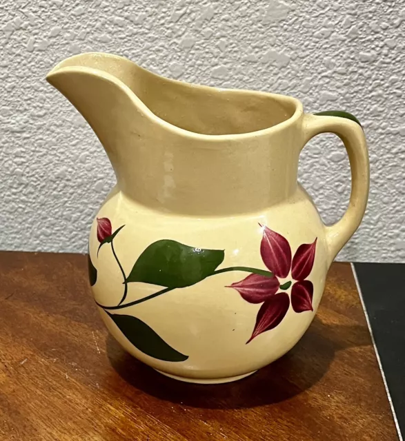 Watt Pottery 5 Petal Starflower Small #16 Farmhouse Pitcher USA