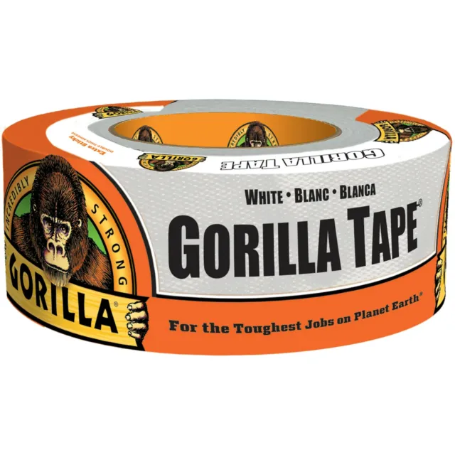 Gorilla Heavy Duty Adhesive Repair Thick Duct Tape Roll Waterproof 10Yd White..