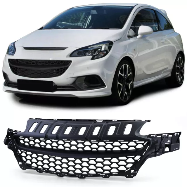 Sport Grill Kühlergrill ohne Emblem Schwarz für Opel Corsa E ab 14