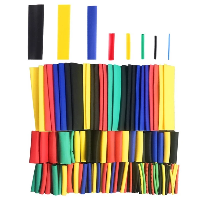 Pacchetto tubi termoretraibili assortiti 164 pz materiale poliolefine ritardante