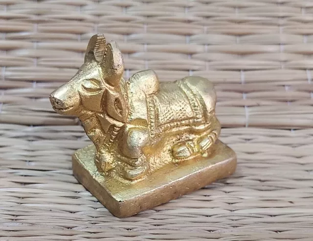 Nandi Bull (Ox of Shiva) Brass Statue Carrier / Mount of Hindu God Shiva Shiv