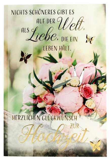 HOCHZEITSKARTE MIT SPRUCH Karte zur Hochzeit Glückwunschkarte
