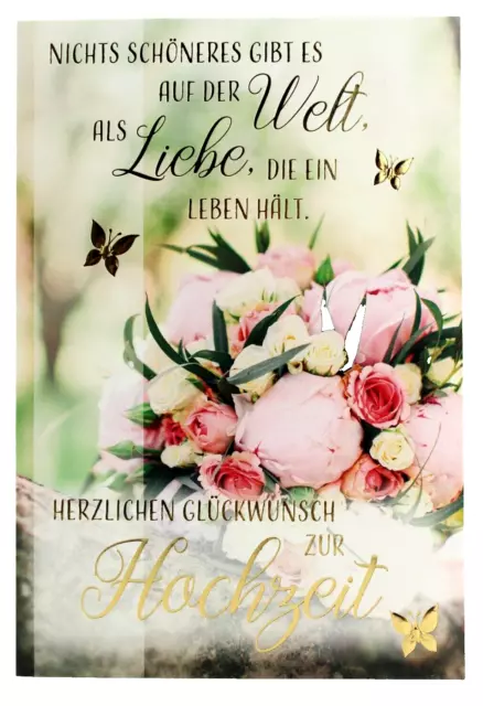 HOCHZEITSKARTE MIT SPRUCH Karte zur Hochzeit Glückwunschkarte