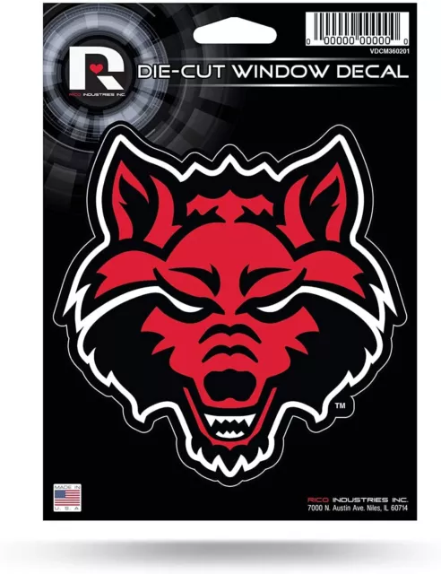 Arkansas State University Red  Wolves 5 Inch Die Cut Decal Sticker Flat Vinyl