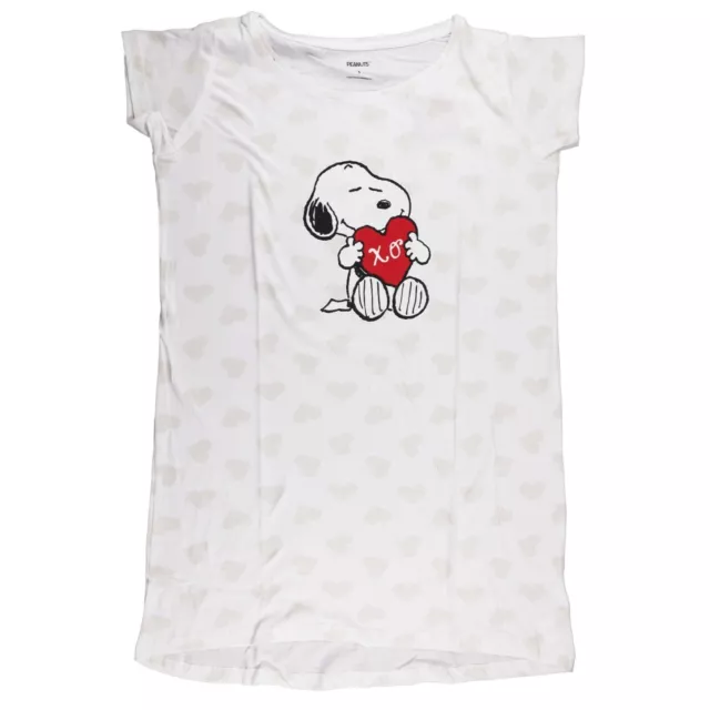 Snoopy Love Damen kurzarm Schlafshirt Nachthemd S-XL Baumwolle NEU