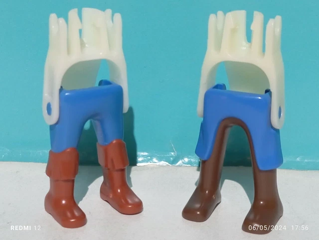 PLAYMOBIL X2 JAMBES Noires Pirates Pieds Nus Paysans Vagons Bergers EUR