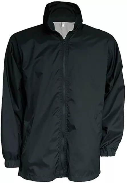 Kariban Mens Windbreaker Fleece Lined Jacket - K687 - Black Medium - Free P&P