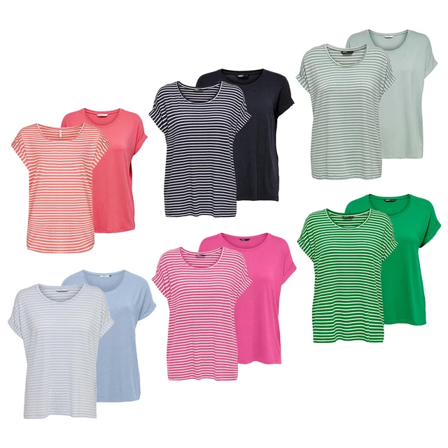 Maglietta Donna Oversize In Cotone - T-Shirt Basic Girocollo Manica Corta | Tinta Unita Con Stampa - Foto 3