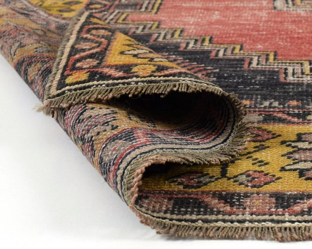 tappeto vintage turco boho persiano marocchino tribale sudoccidentale runner 4x7