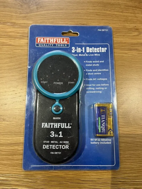 Faithfull TS533 3-in-1 Detector Stud Metal & Live Wire FAIDET31