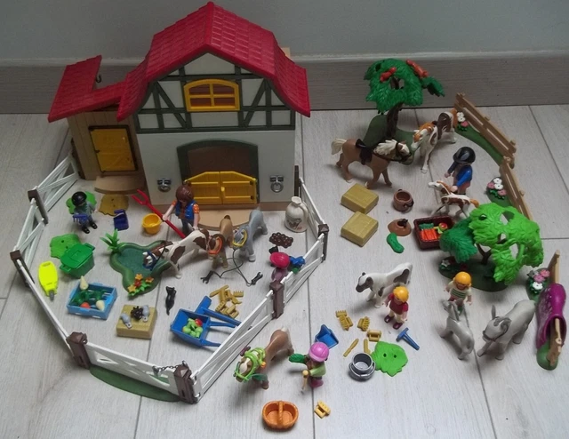 PLAYMOBIL VINTAGE 4185 Centre Equestre Complet Personages Sans Boite Ni