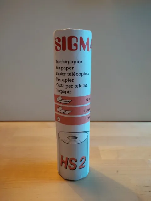 OVP Sigma Telefaxpapier HS 2 30 m x 210 mm Faxpapier Fax Rolle unbenutzt neu