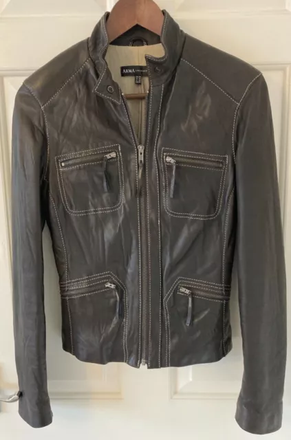 Ladies Chocolate Brown “Buttery” Soft Leather Jacket - Size UK 8