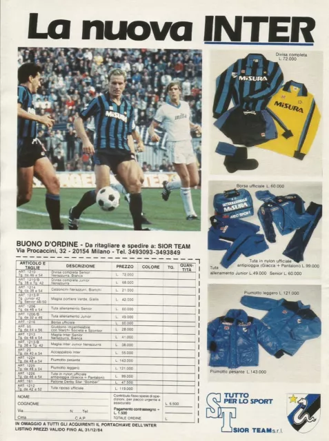W5537 Sior Team - Tutto per lo Sport - Divisa INTER - Pubblicità 1984 - Advertis