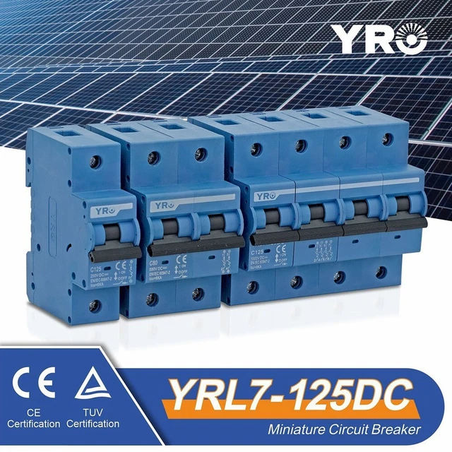 Interruptor de potencia miniatura YRL7-125DC accesorios 125 A montaje ferroviario DIN