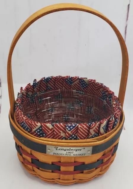 1997 Longaberger Inaugural Red Blue Basket Liner and Protector