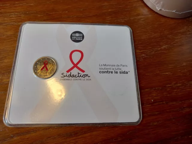 Frankreich 2 EURO 2014 AIDS HIV COINCARD offiziell koloriert