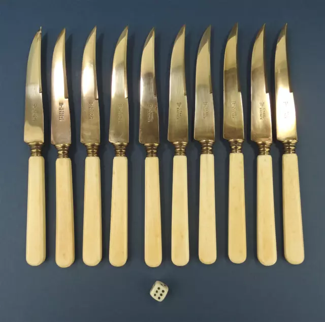 Alte Obstmesser Messer Bakelit Catalin,Fruit Knife Set Vtg Dreizack-Werk 1920-30