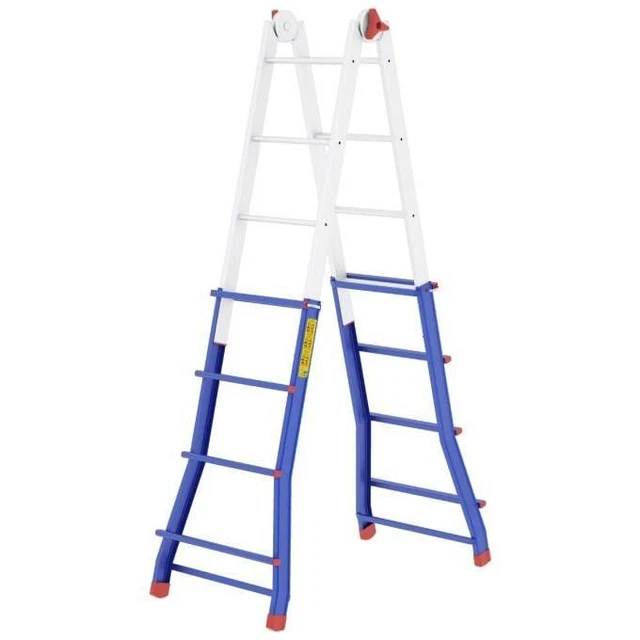 Colombo Scala PRATIC 5+5 In Acciaio Altezza Massima 4,6 M Gradini Zigrinati