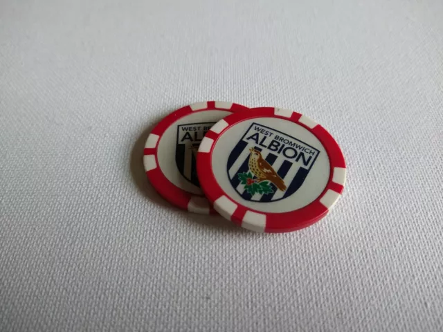 West Bromwich Albion WBA FC Poker Chip Golf Ball Markers -four colours available 3