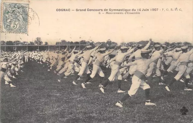 Cpa 16 Cognac Grand Concours De Gymnastique Du 16 Juin 1907 Mouvements D'ensembl