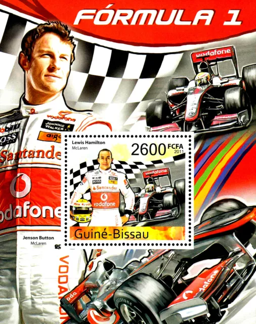 Guinea MNH Block Lewis Hamilton Jenson Button McLaren Fahrer Formel 1 F1 GP