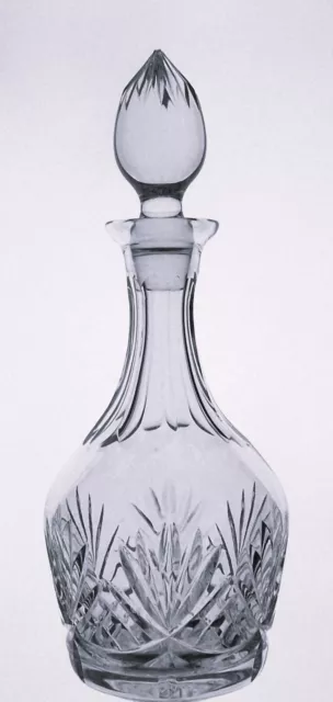 Vintage Lead Crystal Cut Glass Mallet Spirit Decanter  - 31cm, 1.5kg