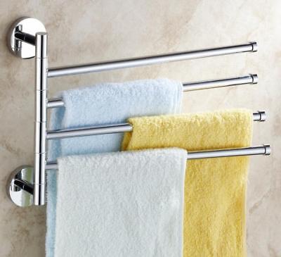 Bathroom Towel Rack Holder Swivel Rail Bars Wall Hanger Shelf Bath Accessories