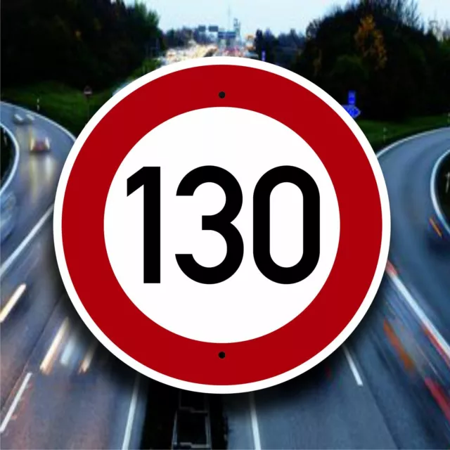 Autobahn - 130 kph - German Highway Sign - Speed Limit - Europe Driving- Garage