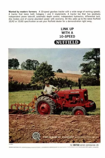 Vintage Nuffield 10/42 Tractor Poster Brochure Leaflet BMC Marshall Leyland (A3)