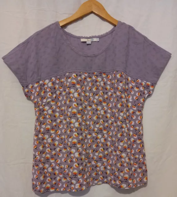 Boden womens short sleeve multicoloured top UK size 12 good condition