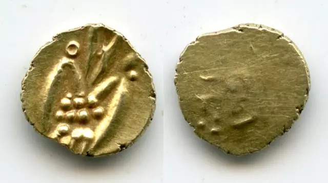 Unlisted gold Kali fanam, Karnataka, 1600s, S. India - perhaps the earliest of t
