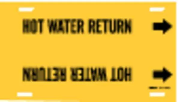 BRADY Pipe Marker, Hot Water Return, 6to7-7/8 In 4081-F
