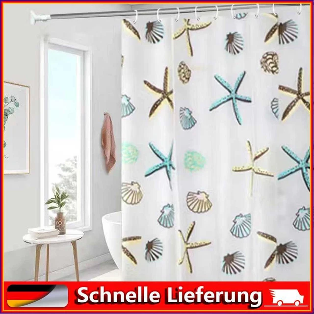 180 x 200 cm, cortina impermeable, cortina de ducha para dormitorio (Star Fish)